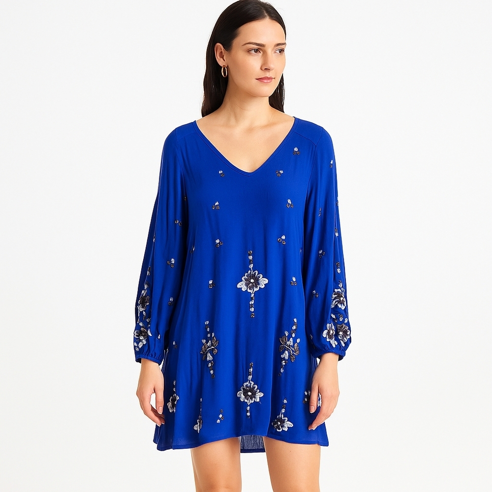 Free People | Boho Oversized Long Sleeve‎ Dress Small